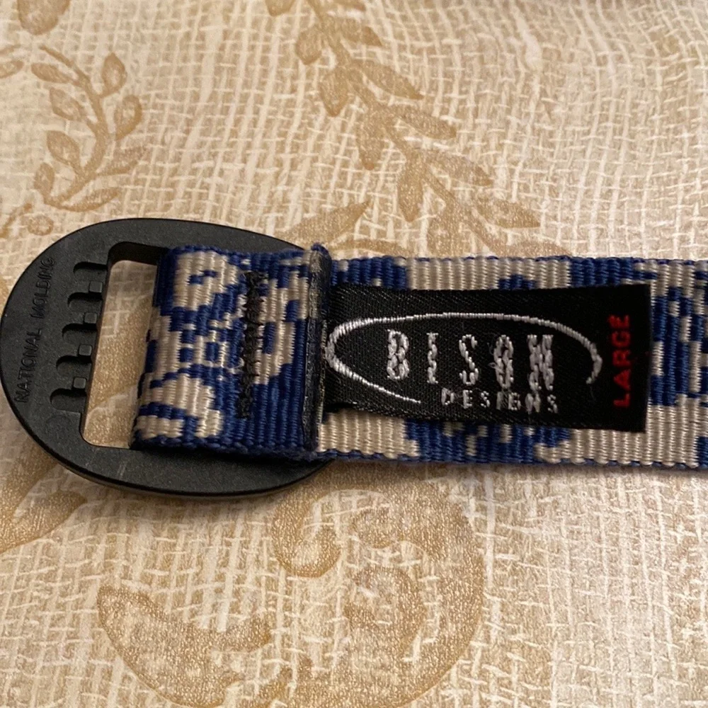 Bison Designs Blue Floral Hawaiian Boys Belt L